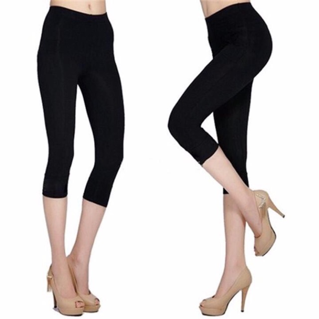 Quần Legging lửng nữ tập gym thun cotton co dãn