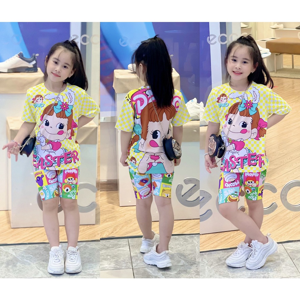 Đồ Cho Bé Gái 9-43 Kg Set Bộ Quần Áo Trẻ Em Thun Lạnh 3D In Hoạt Hình Siêu Bền Đẹp Mềm Mịn Mát Homie Kids