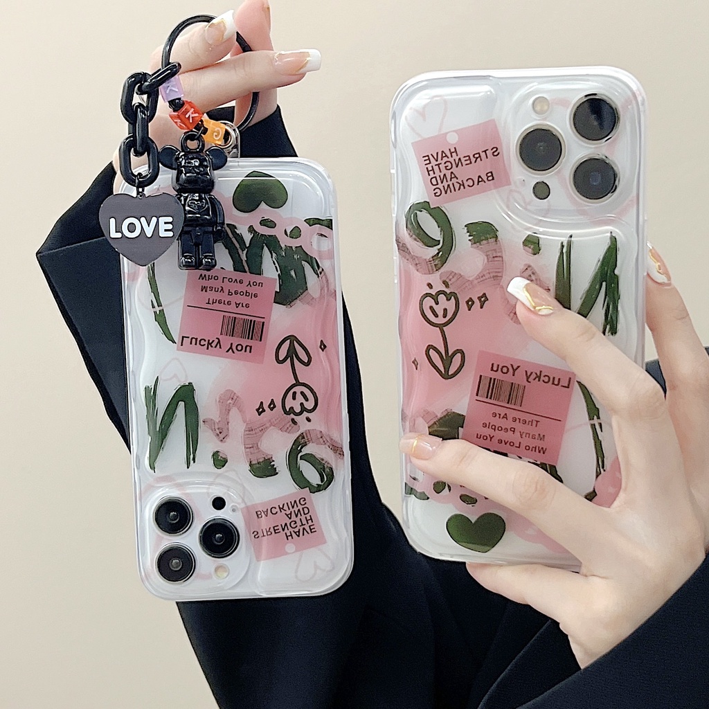 Ốp Điện Thoại Tpu Dẻo Trong Suốt Thiết Kế Đơn Giản Chống Rơi Kèm Vòng Đeo Tay Cho iPhone 11 12 13 Pro XS Max XR