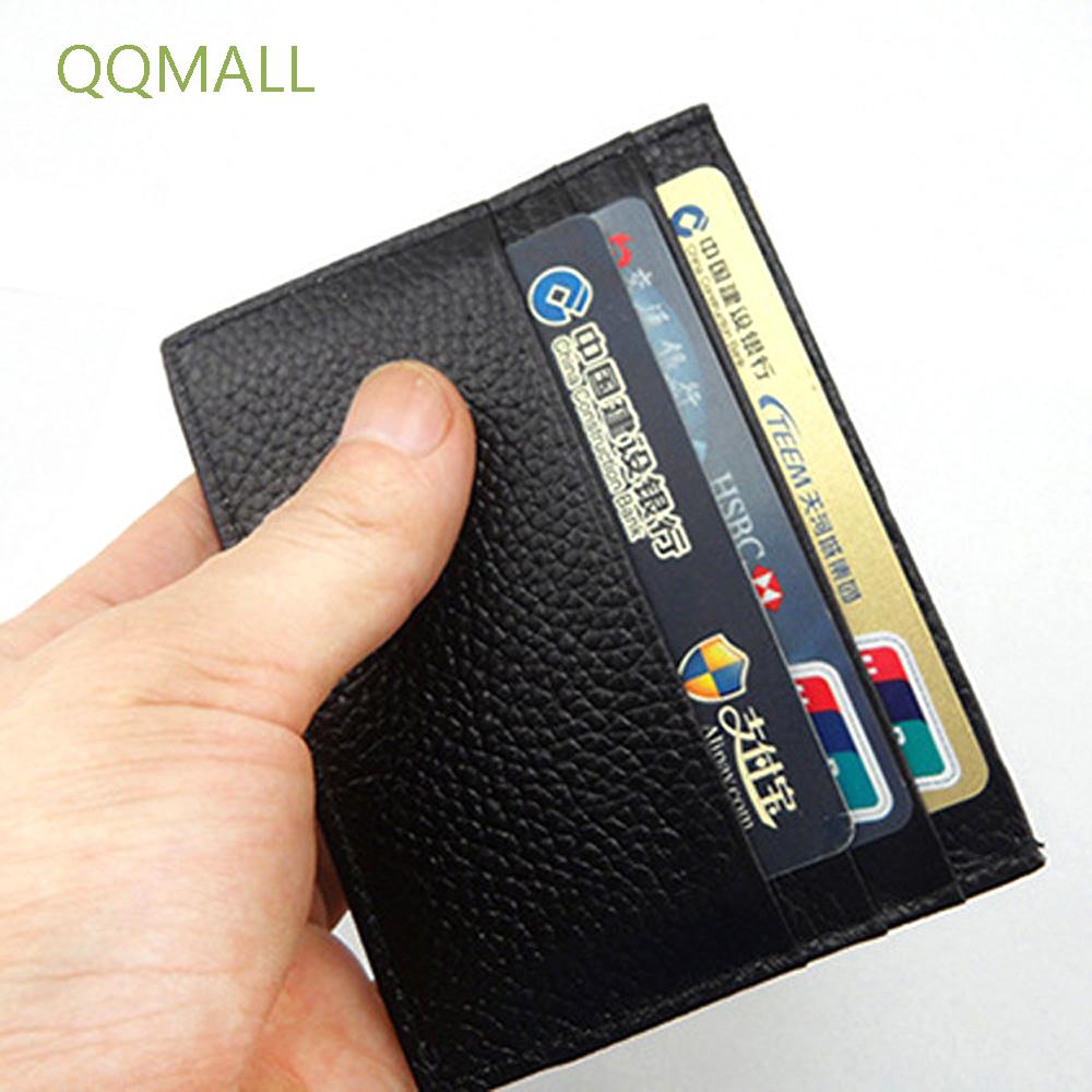 QQMALL Mini Money Pouch Slim Bank Card Card Holder Purse Slot Clip Wallet Case  Bag PU Leather High Quality Credit Card/Multicolor