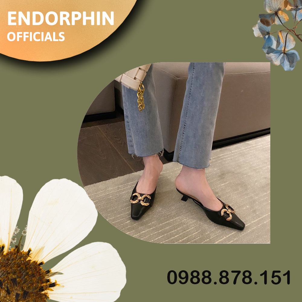 Sục mũi vuông cao gót hiệu vằn nhà ENDORPHIN OFFICIALS mã G10-86