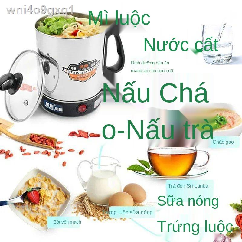 cốc hâm nóng điện bằng thép không gỉ nấu cơm Nồi cháo mini cầm tay Du lịch