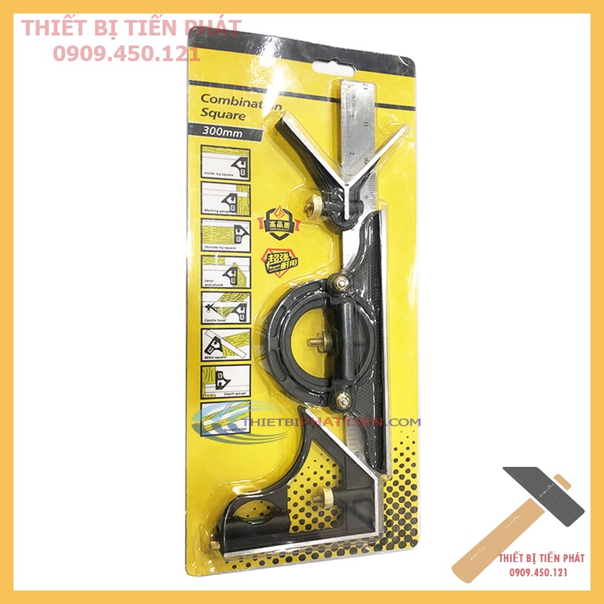 Thước Ke Góc Vuông Đa Năng L 300mm Combination Square Cao Cấp