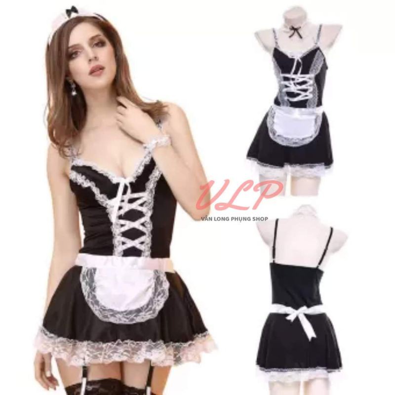 (BIGSIZE - Có tất/vớ) Bộ Ngủ Cosplay Hầu Gái (DN14) - 90kg [EvaBoutique] | BigBuy360 - bigbuy360.vn