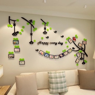 Tranh dán tường mica happy day khung ảnh trang trí phòng khách, phòng ngủ
