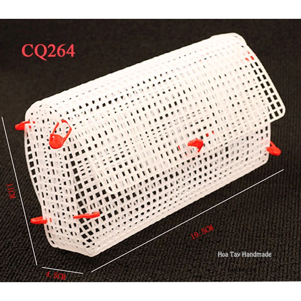 Khung túi canvas - khung nhựa lỗ làm túi xách thêu len CQ264