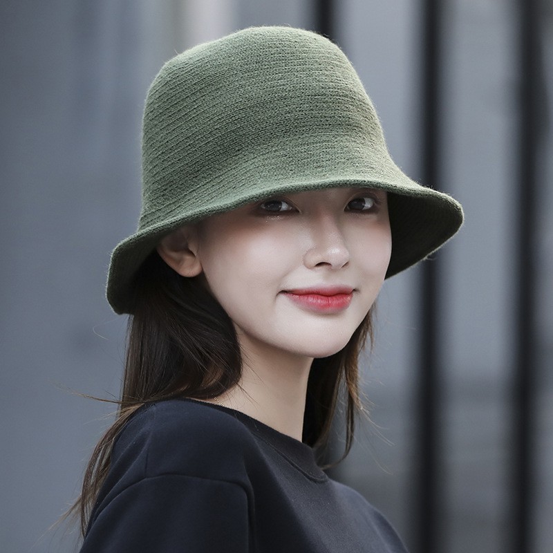 mũ bucket len chỉ dệt kim hàn quốc - ne71 FemaleWool