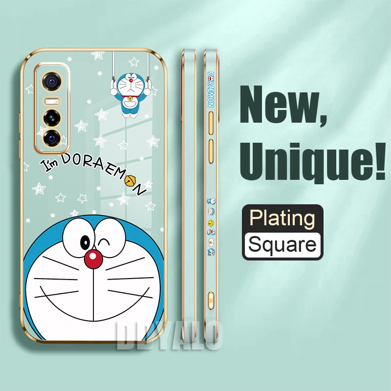Ốp Điện Thoại Viền Vuông In Hình Doraemon Cho Samsung A13 A23 A33 A53 A73 5G A54 A34 5G