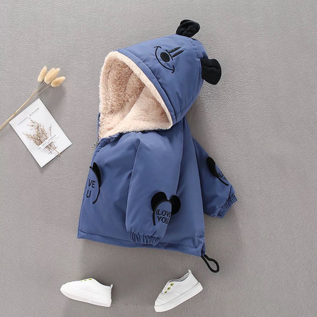 Áo Khoác Cho Bé In Hình Gấu Lót Lông Cực Ấm Cho Bé Từ 10-25Kg - LILA KIDS