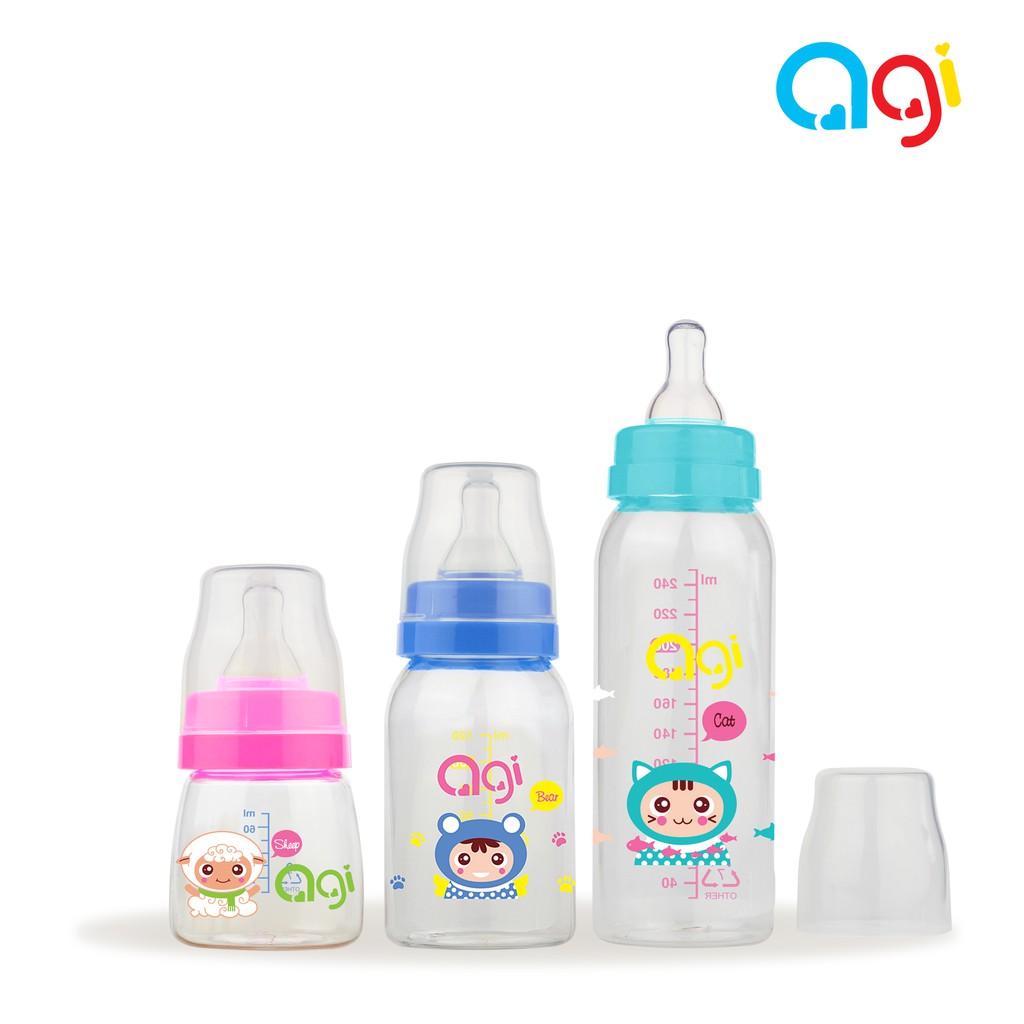 Bình sữa Agi cổ nhỏ 60ml, 120ml, 250ml