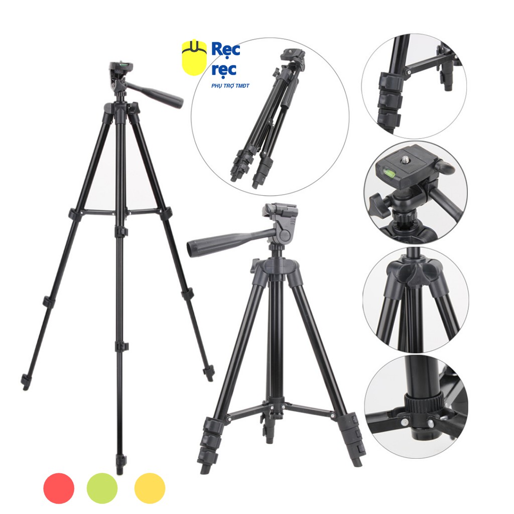 Chân máy ảnh Tripod 3110 tặng Giá kẹp điện thoại và Túi đựng