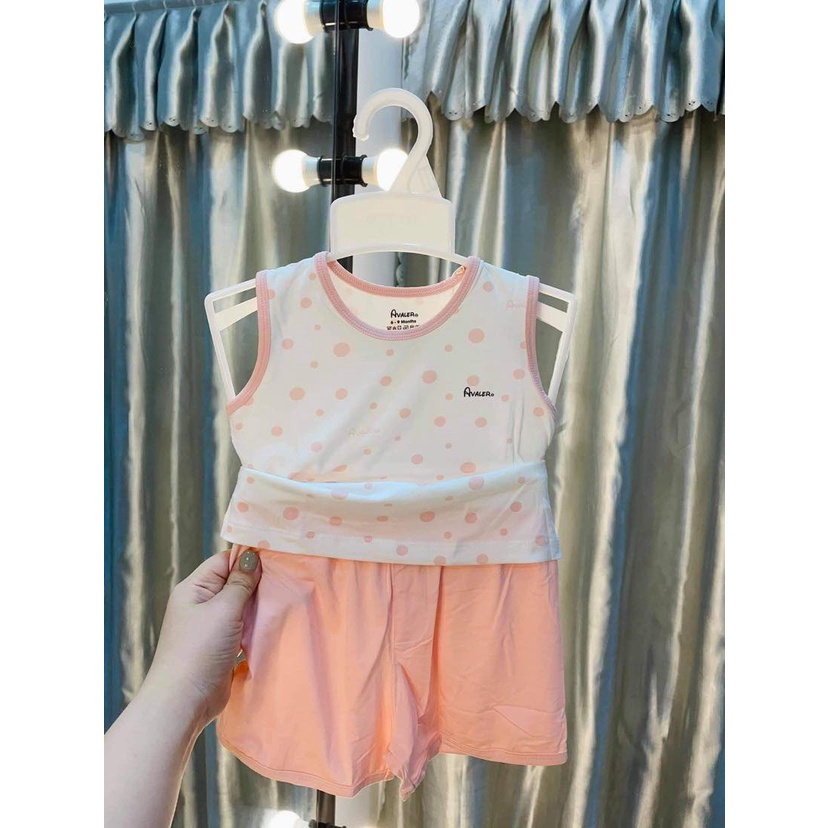 Bộ 3 lỗ/ sát nách sợi tre Avaler họa tiết cho bé gái từ 6-9m đến 3-4y