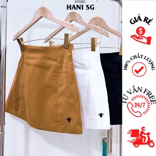 Chân váy CHỮ A Kaki HANI thIêu ong , Chân váy cạp cao có lót quần-PC99