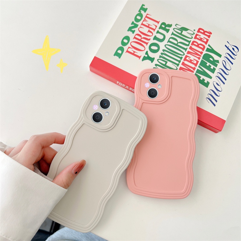 Ốp Điện Thoại Silicon Dẻo Màu Trơn Họa Tiết Sóng Biển Lớn Đơn Giản Cho OPPO A77 Reno8 Z Reno7 Z Reno 8 7 Pro 5G 2022