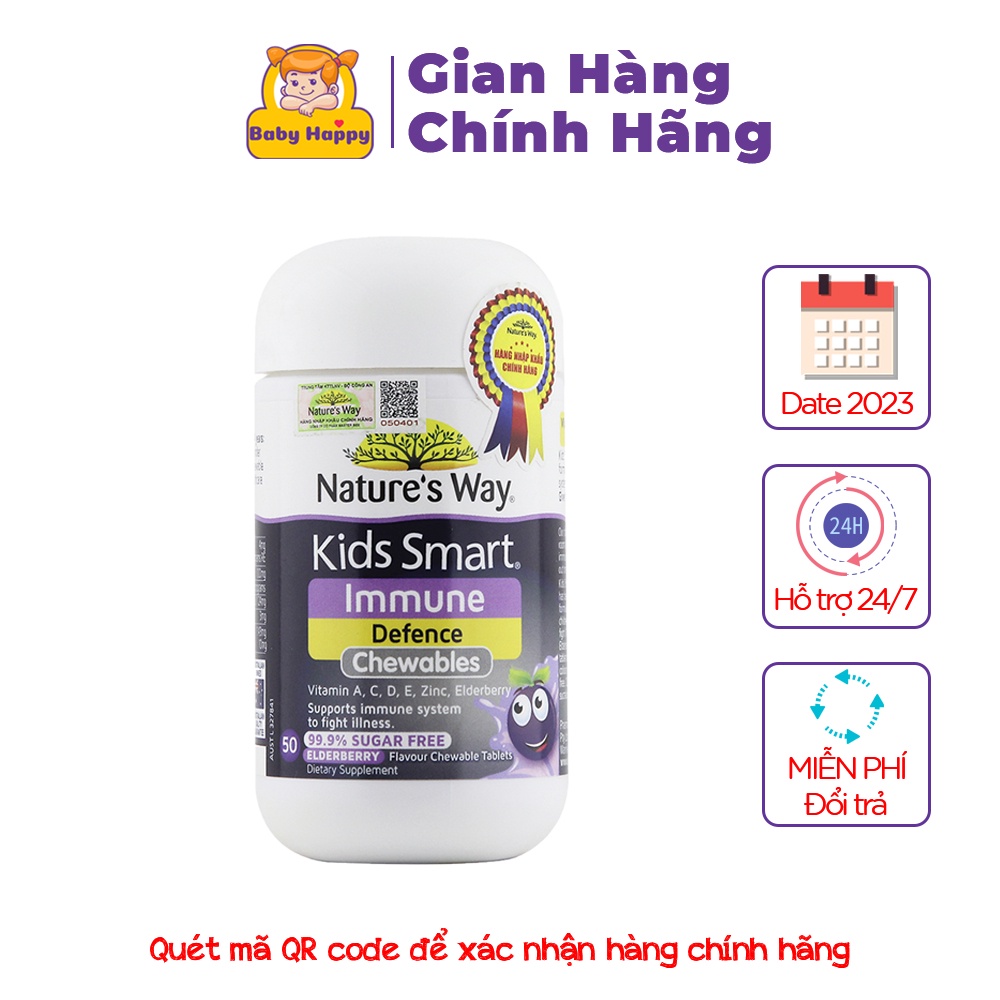 - Nature's Way Kids Smart Immune Defence Chewables - Hỗ trợ tăng cường miễn dịch cho bé