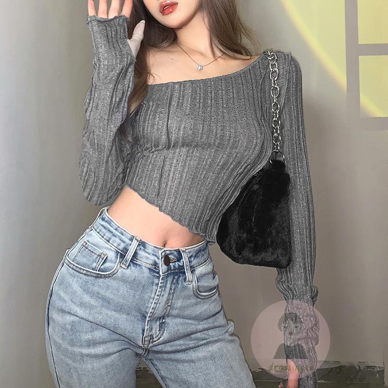 Áo Thun Dài Tay Màu Trơn Thiết Kế Độc Đáo Thời Trang Mùa Hè Cho Nữ