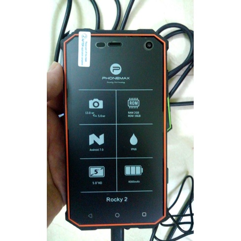 Điện thoại PhoneMax Rocky 2 chống nước ,2 Sim ,pin siêu trâu, mới nguyên hộp