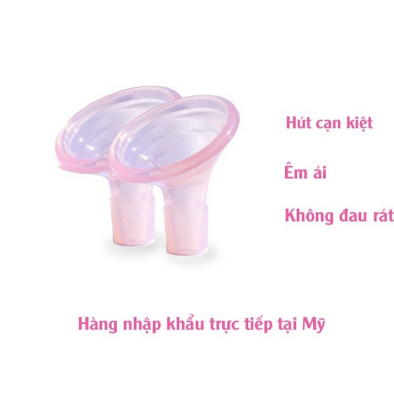 (Thanh lý) Bộ phễu silicon Pumpin + Cổ nối bình cổ rộng tương thích máy Avent, Spectra, Rozabi, Fazt, Nevi...