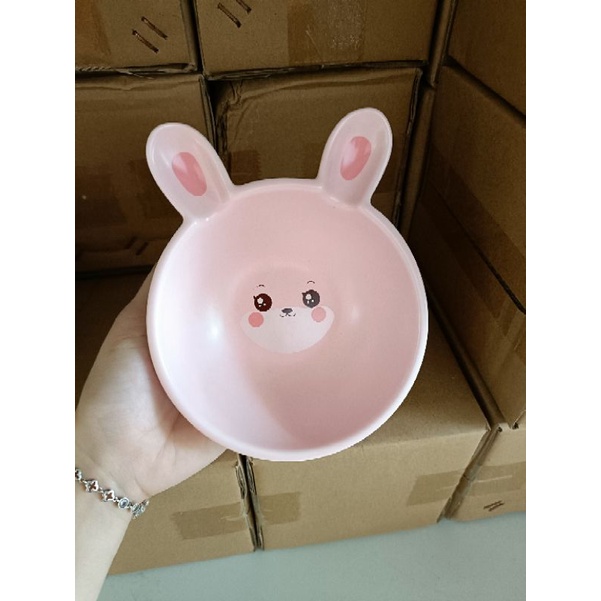 Bát sứ ăn dặm cho bé cao cấp ( thỏ hồng)