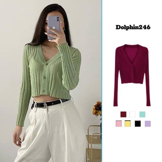 Áo cardigan nữ croptop len tay  dài mỏng dệt kim Hàn Quốc Ulzzang M58 A2-28