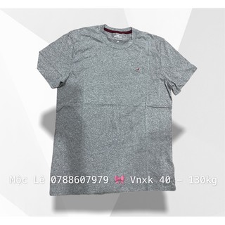 Áo thun phông 100%cotton hollister xám trơn cotton unisex vnxk dư xịn