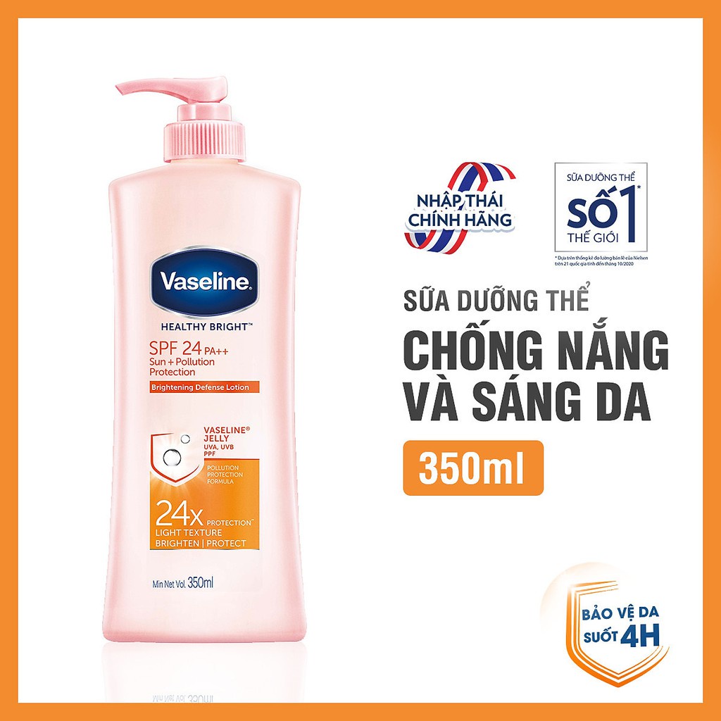 Sữa dưỡng thể trắng da Vaseline Healthy White Perfect 10