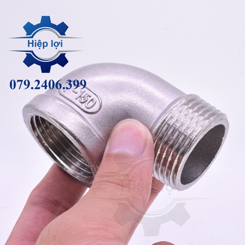 {INOX 304} Co điếu inox 304 - cong ren trong ren ngoài - cút nối góc 90° ren trong ren ngoài