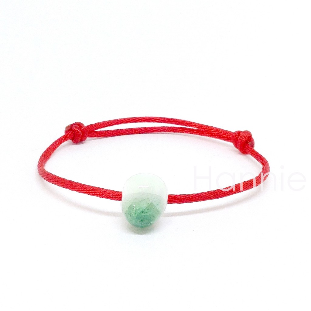 Vòng tay chỉ đỏ hạt gốm đá nứt màu xanh lá/xanh dương/vàng/xanh ngọc - Dây đeo tay nam nữ đơn giản handmade