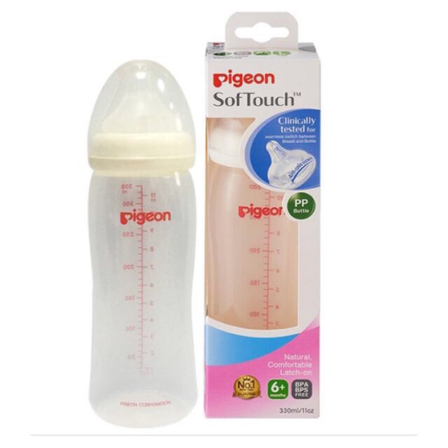 Bình sữa cổ rộng 330ml pigeon loại tốt