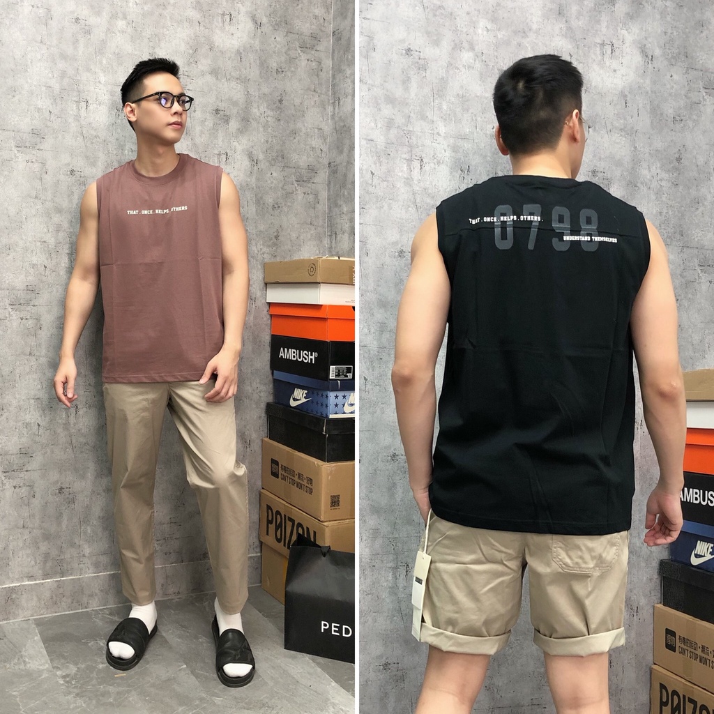 Áo sát nách tanktop bigsize 100kg gym thể thao oversize chất cotton SNTQ - 3009