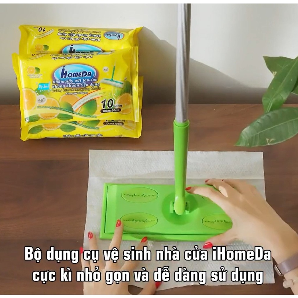 Khăn Ướt Lau Sàn iHomeDa Hương Cam Tươi Mát