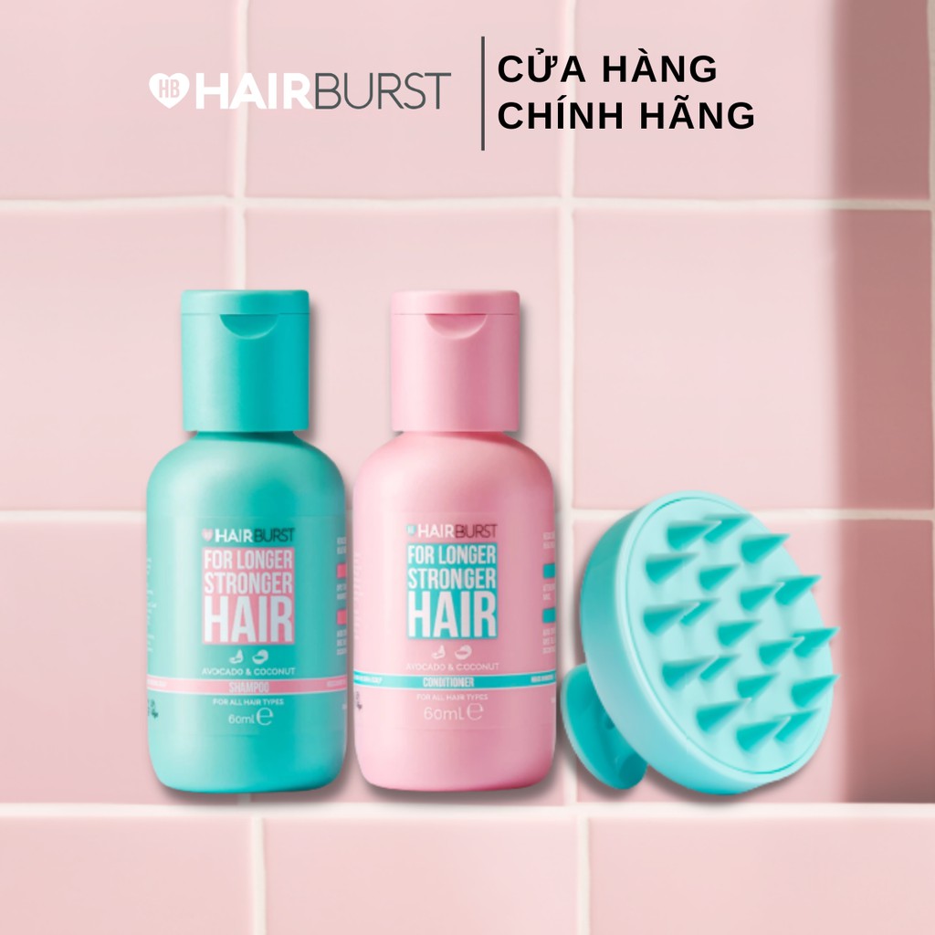 [Mã FMCGMALL -8% đơn 250K] Combo chăm sóc da đầu set gội xả travel 60ml/chai + lược gội đầu Hairburst