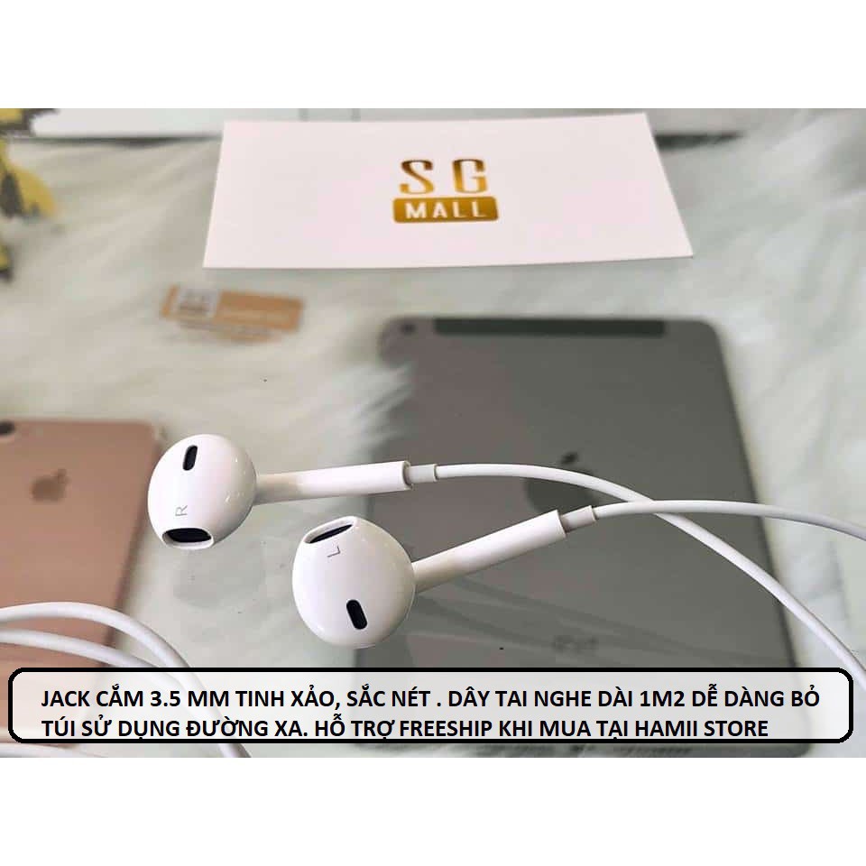 Tai nghe iPhone 6/6s jack 3.5 Zin linh kiện,hàng loại 1,âm thanh hay,mic đàm thoại tốt - Tặng kèm bao đựng tai nghe