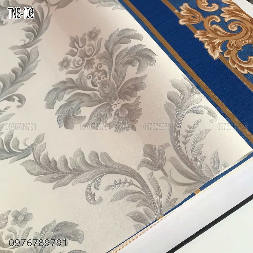 Giấy Dán Tường Hoa Văn Cổ Điển Châu Âu In nổi 3d Cho Phòng Ngủ, Phòng Khách, Lụa Keo Sữa Dán Ngoài, Khổ 10m x 53 cm
