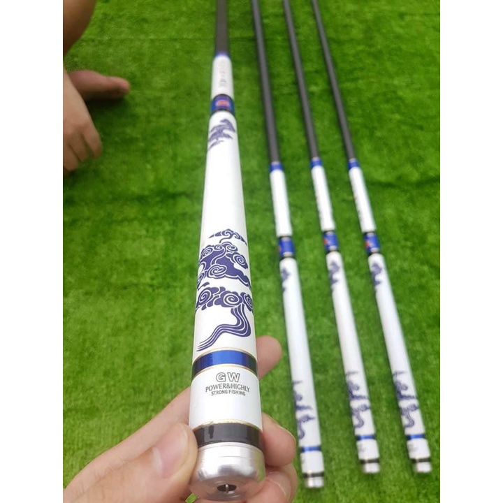 Cần câu tay GW Vân Long 6H bạo lực - Chuyên săn hàng Độ dài: 3m6 - 4m5 - 5m4 - 6m3, cần câu đơn câu đài, chất liệu carbo