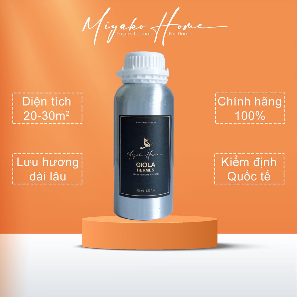 Tinh dầu thơm phòng MIYAKO HOME chai nhôm tiết kiệm, tinh dầu nước hoa khuếch tán cao cấp