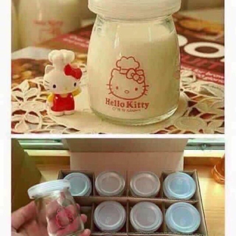 12 hũ, lọ thuỷ tinh đựng sữa chua nắp nhựa