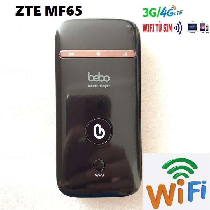 Mạng wifi không dây cho gia đình, ZTE MF65 bebo bản chuẩn Bộ phát wifi thông minh phát sóng wifi bằng sim điện thoại