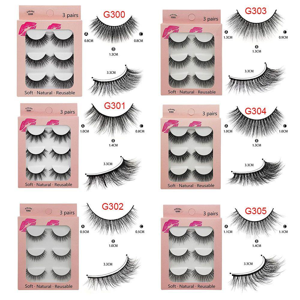 Set 3 Cặp Lông Mi Giả 3D Tự Nhiên Tái Sử Dụng Tiện Lợi