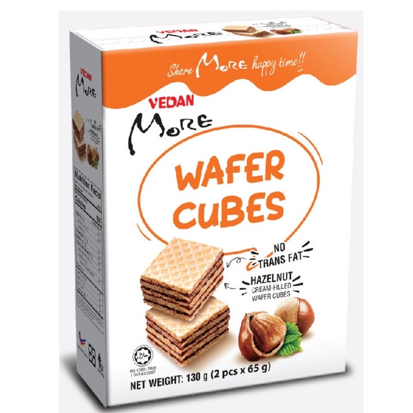 Bánh xốp Wafer Cubes hương Hạt Phỉ Vedan More 130g