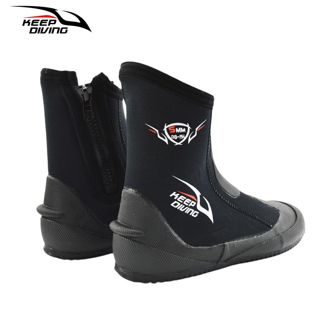 Giày Bốt Lặn Cổ Cao 5MM Chống Trượt Có Khóa Kéo Bên Hông Tiện Dụng Cho Nam