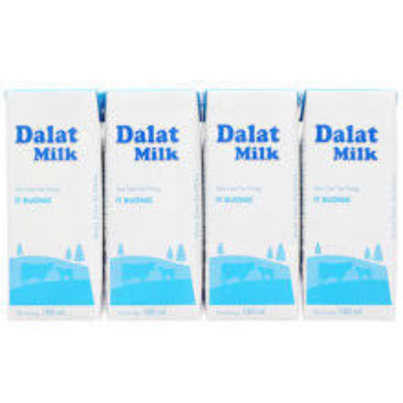 Thùng 48 hộp sữa tươi tiệt trùng ít đường Đà Lạt Milk 180ml
