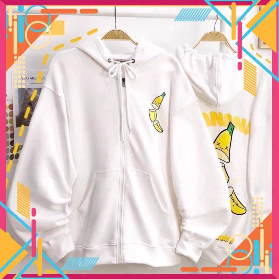 [Mặc là Auto Sang] Áo Khoác Nỉ In Hình Quả Chuối cực đẹp ( Loại nỉ dày vừa, mặc vừa ấm mà thoáng) | BigBuy360 - bigbuy360.vn