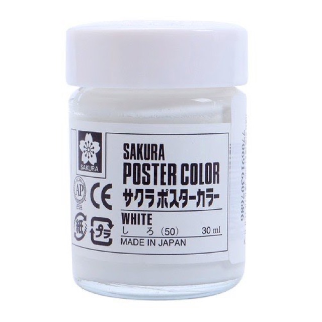 [update màu 2020] Màu Sakura poster dạng hũ 30ml  màu trắng - đen cơ bản và màu nhũ vàng - nhũ bạc ✨✨