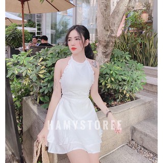 JUMPSUIT CỔ YẾM HỞ LƯNG (KÈM HÌNH THẬT)
