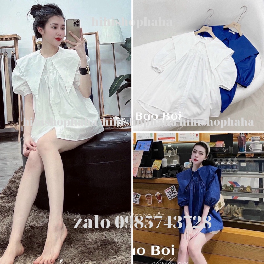 Áo babydoll tiểu thư cổ bèo PN00345 hihishophaha