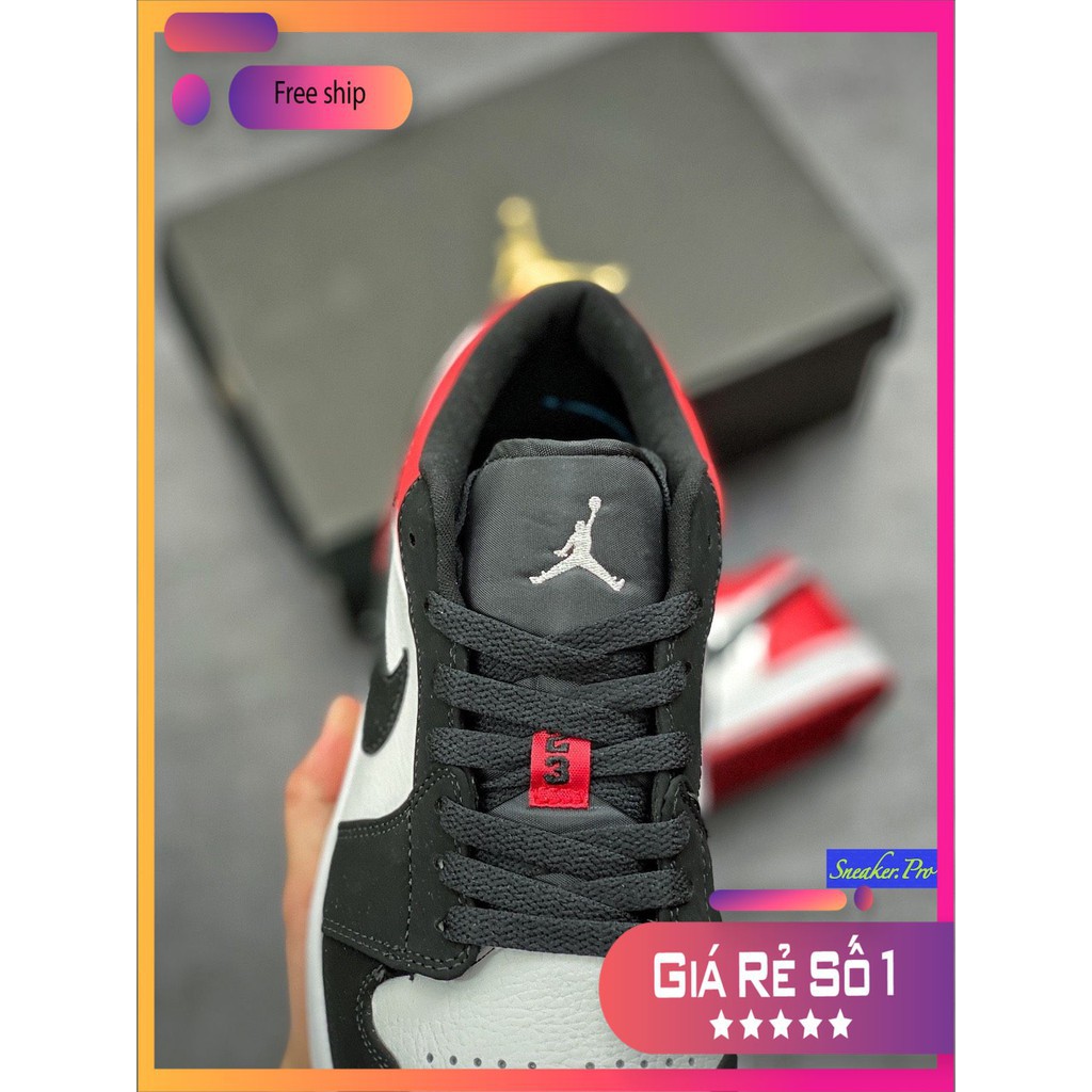 (FULL BOX + QUÀ TẶNG) Giày thể thao AIR Jordan 1 Low Black Toe cổ thấp siêu đẹp dành cho nam và nữ