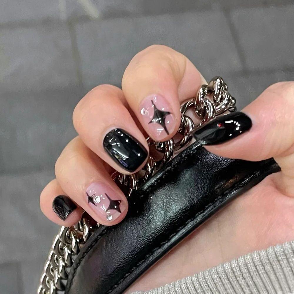 Hộp 24 Móng Tay Giả Ngắn / Tròn / Vuông Có Thể Tháo Rời MIHAN1