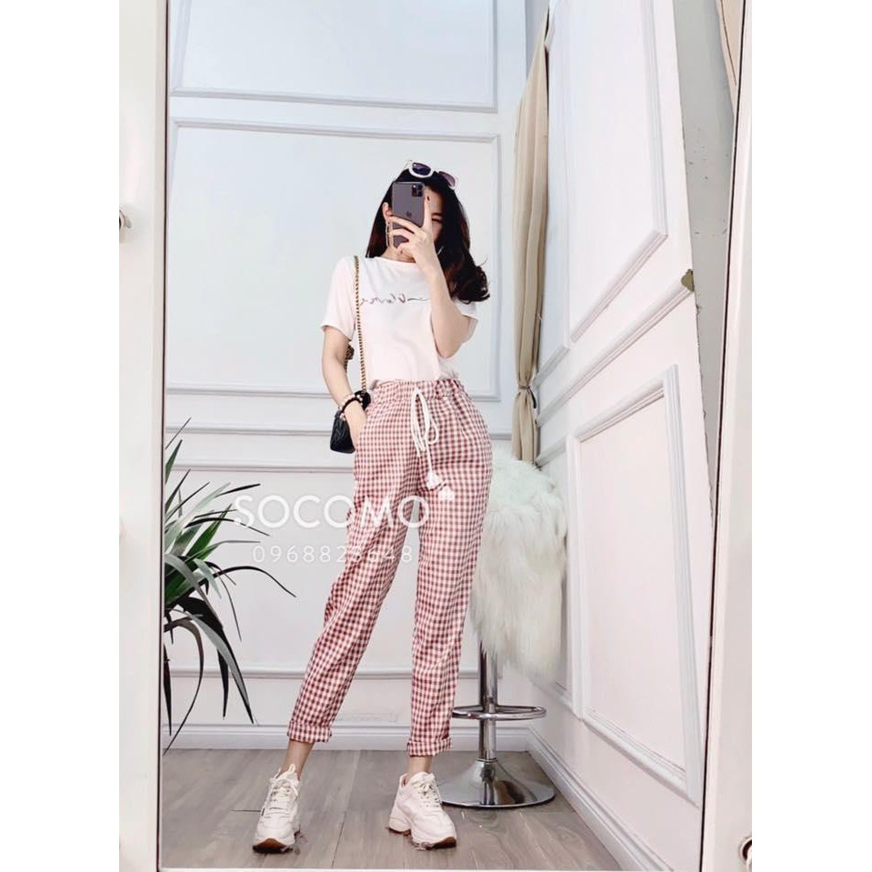 BỘ MẶC NHÀ NỮ QUẦN KẺ TRẺ TRUNG | BigBuy360 - bigbuy360.vn