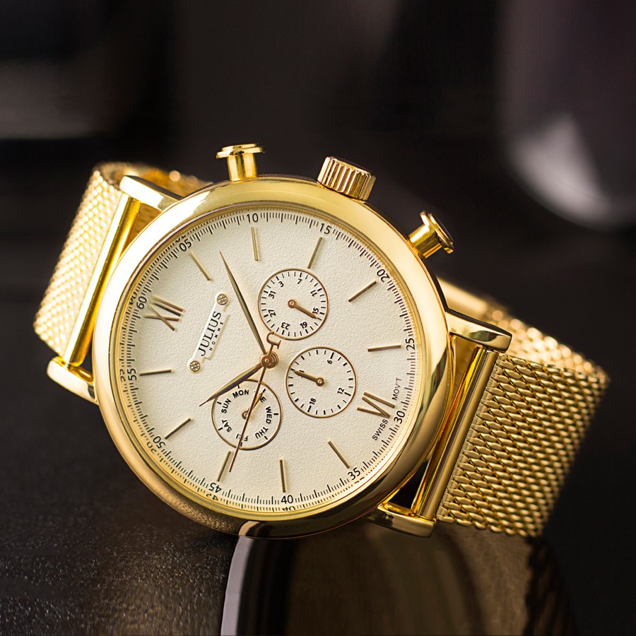 Đồng hồ nam JULIUS Hàn Quốc JAH-090 máy dây kim loại ( 2 màu )